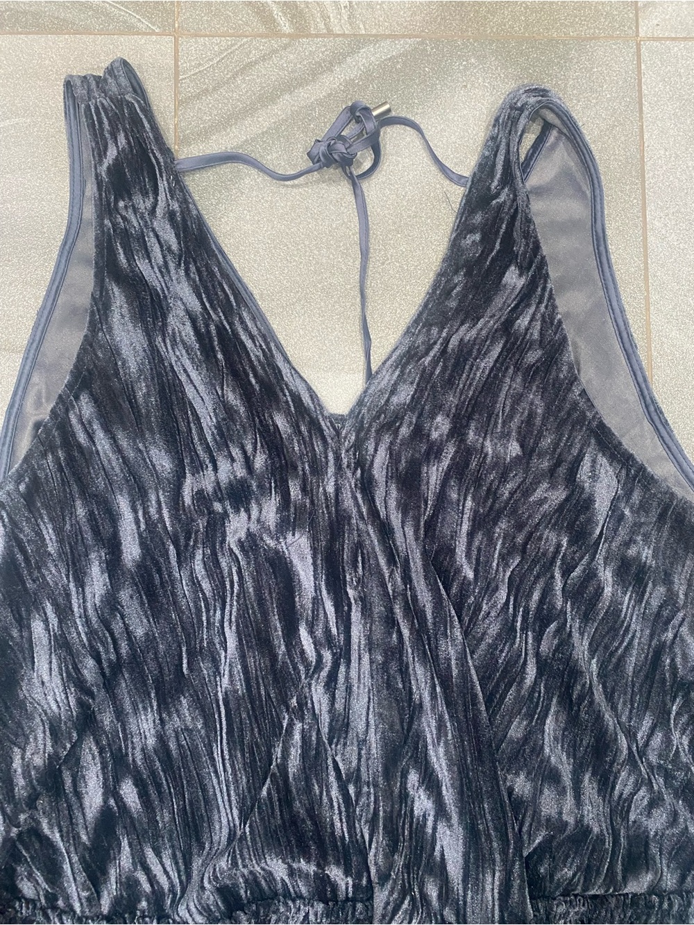 Womens Free People Pleated Plush Crushed Velvet Swing Mini Dress Size M - Picture 6 of 6